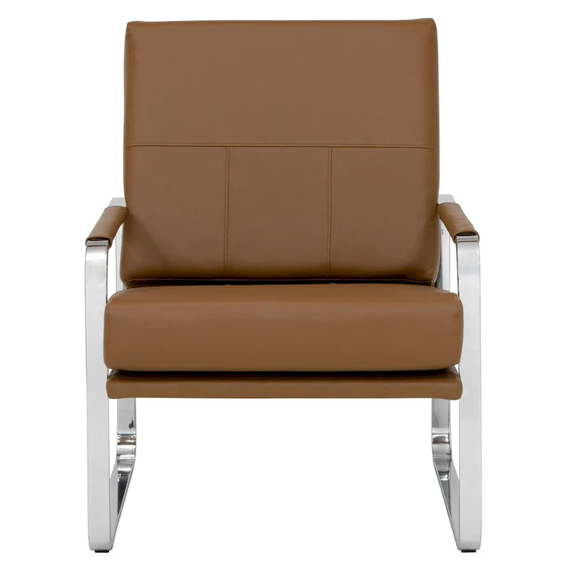 Studio Designs Home Allure Metal and Blended Leather Modern Accent Arm Chair