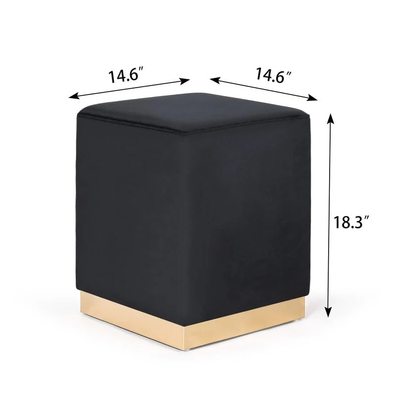 Ottoman Footrest Vanity Stool with Gold Trim