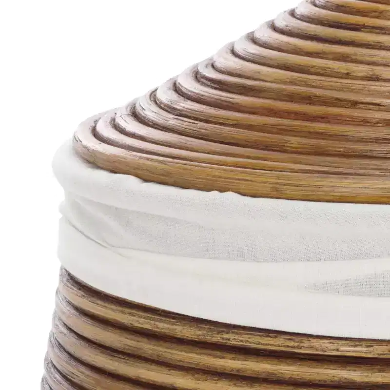 Mikkel Laundry Basket - HAC6503 - White/Honey Brown Wash - Safavieh