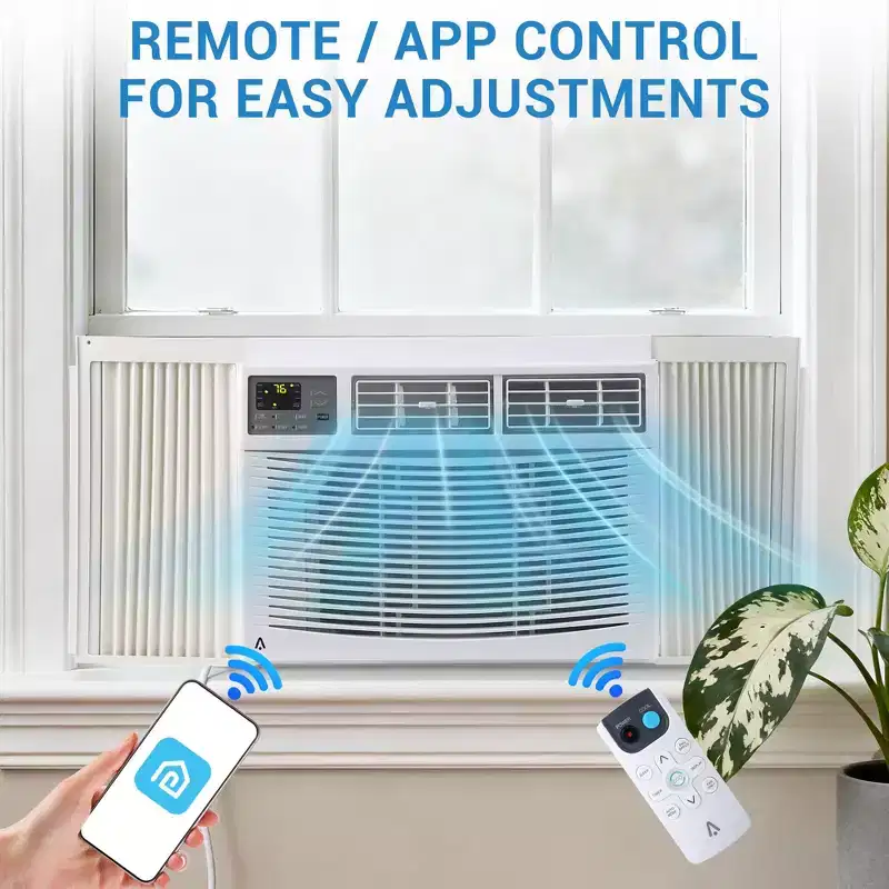 Garvee 12000 BTU Window Air Conditioner with Remote, Cools 350 Sq Ft, 3 Speeds Quiet LED Display for Bedroom, Office