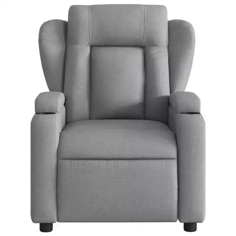 vidaXL Light Gray Fabric Recliner Chair - 6-Point Vibration Massage, Adjustable Backrest & Footrest