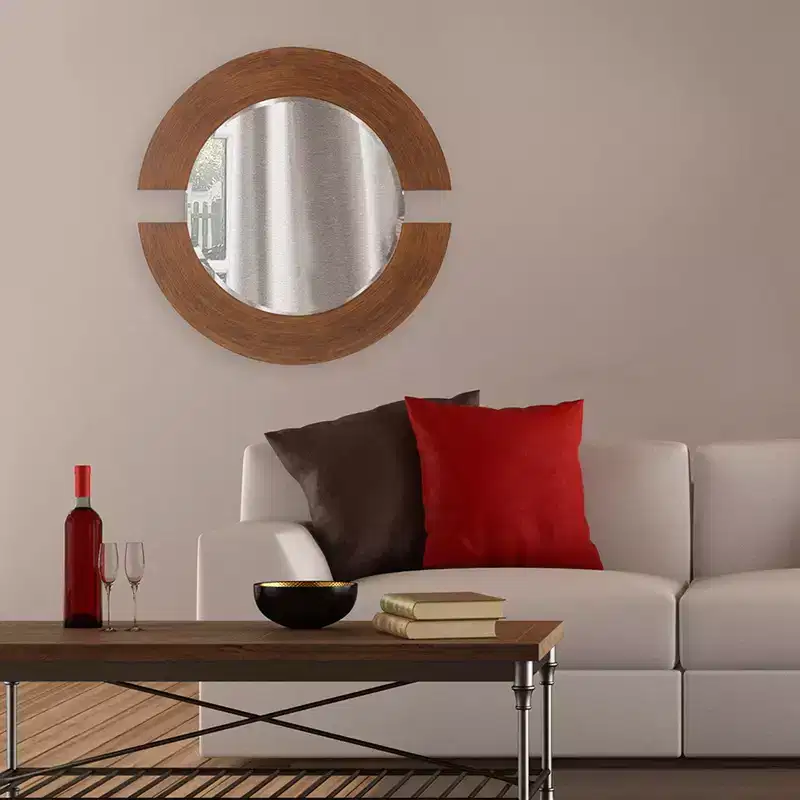 Howard Elliott 40"x28" Del Noble Rectangular Mirror Silver: Modern Style, Glass Frame, Wall Mount, 36 lbs