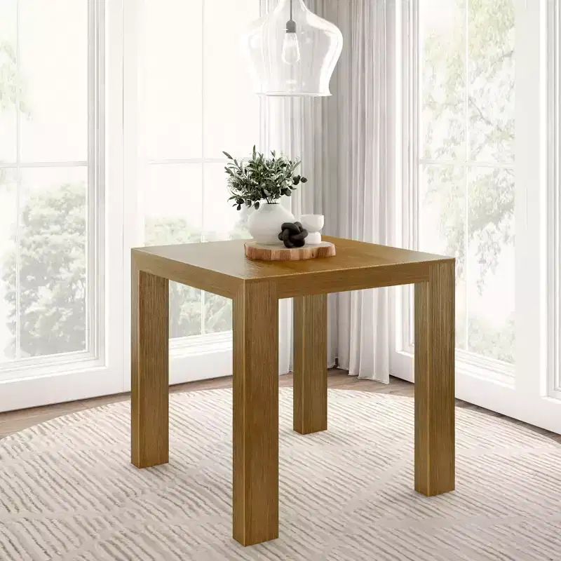 Solid Wood Counter Height Table, Modern Square Dining Table, Seats 4
