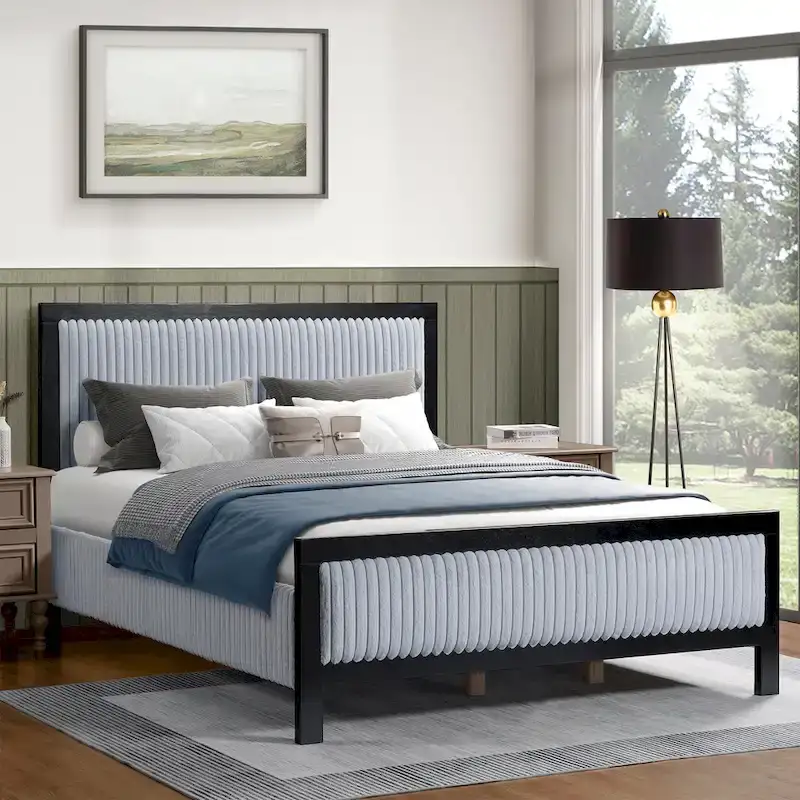 Christopher Knight Home King/Queen Upholstered Platform Bed with Soft Headboard