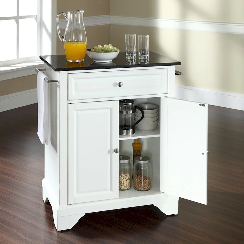 Crosley Lafayette Black Granite Top Portable Kitchen Island - 18d x 31w x 35.5h