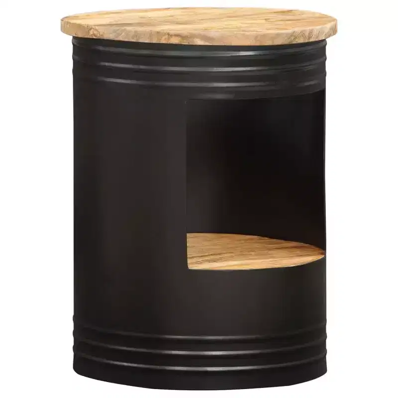 vidaXL Coffee Table Bowl-shaped End Table with Steel Base Solid Wood Reclaimed