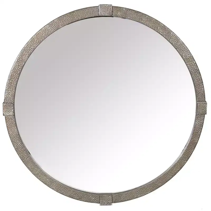 Shailene Metal Round Mirror - CMI4000 - Silver - Safavieh Couture