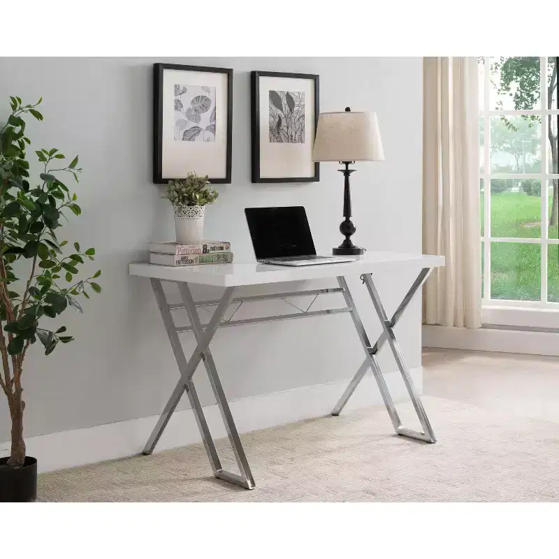 Modern Home Office Writing Workstation Computer Desk (White)