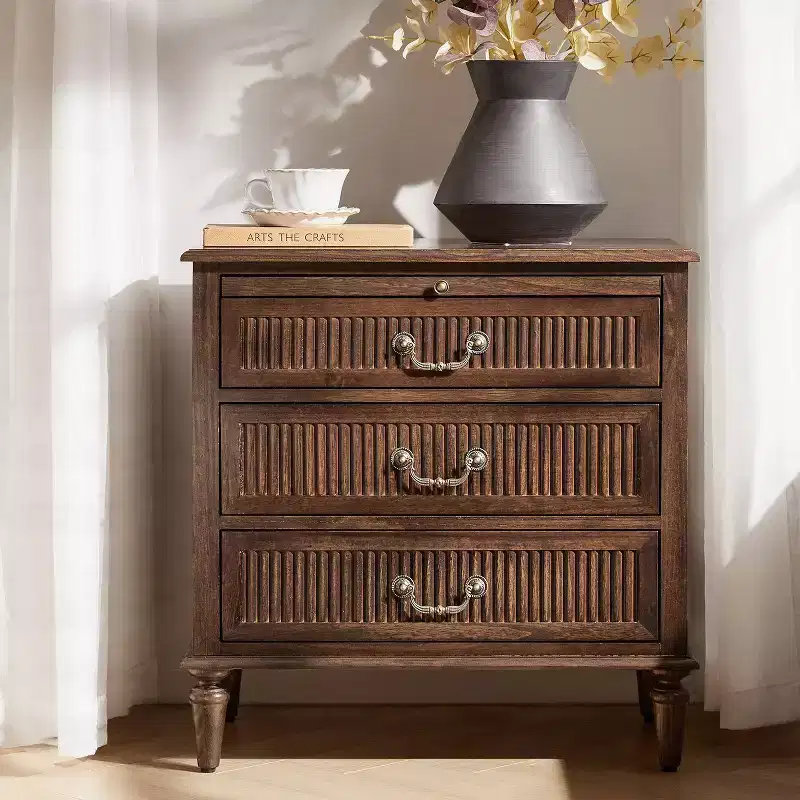 3-Drawer End Table with Built-In Outlet