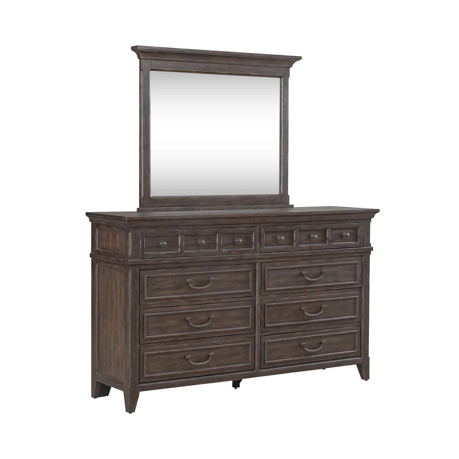 Dresser & Mirror - Saddle Brown — Traditional Living is a design that creates a grand feel of the past along with today's luxurious