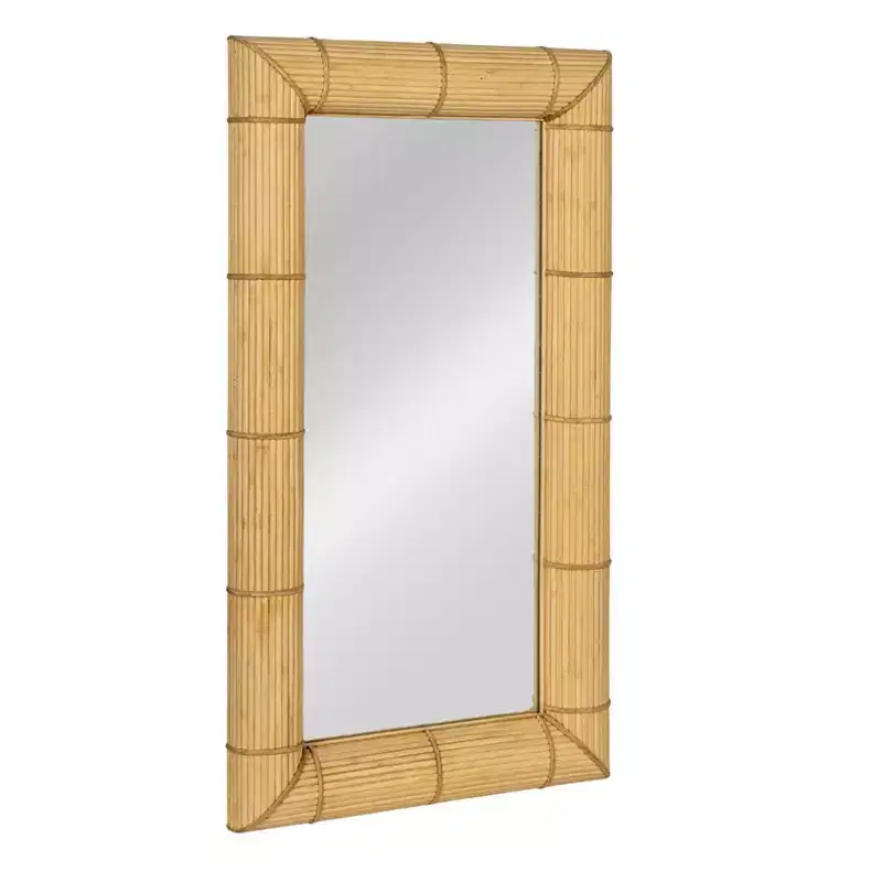 Storied Home Bamboo Square Wall Mirror