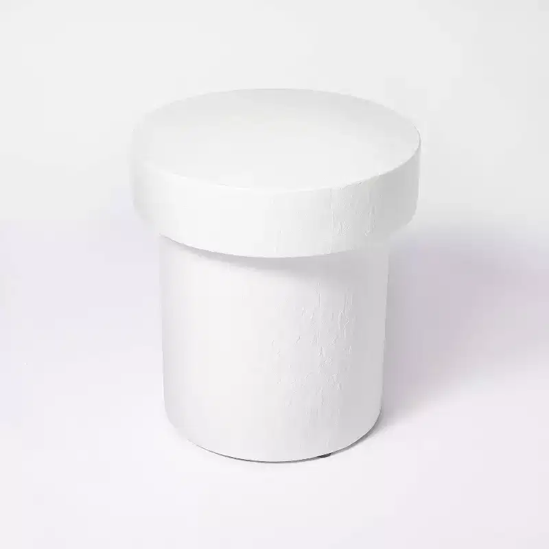 Round Accent Table - Modern Distressed Gray Finish