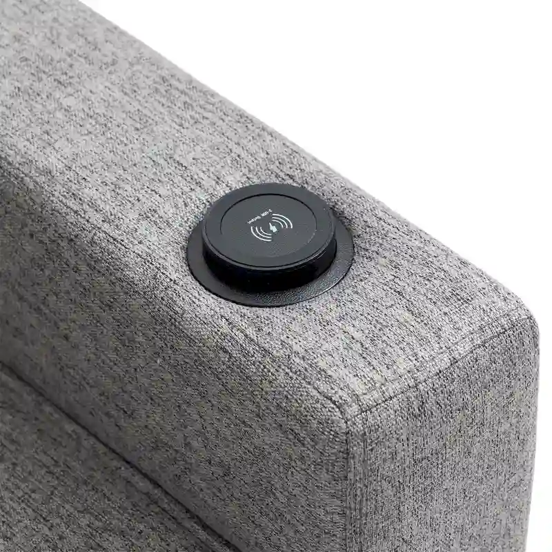 Button Tufted Wingback Push-Back Fabric Recliner Chair with Footrest