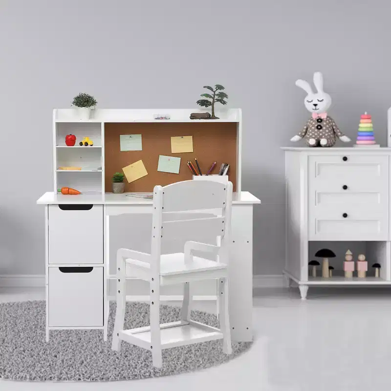 Children's Desk and Chair Set with Storage Shelf Kids' School Study Desk Set Perfect for Bedrooms