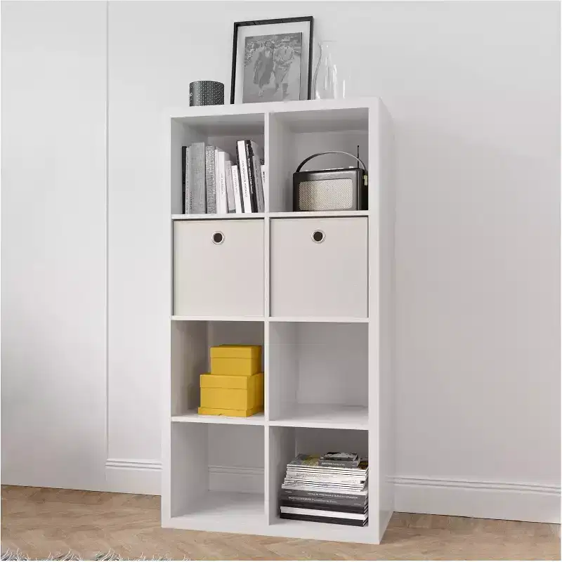 8-Cube Organizer Storage Cabinet with Open Back Shelves, 2 x 5 Cube Bookcase Storage Cabinet for Home Decoration