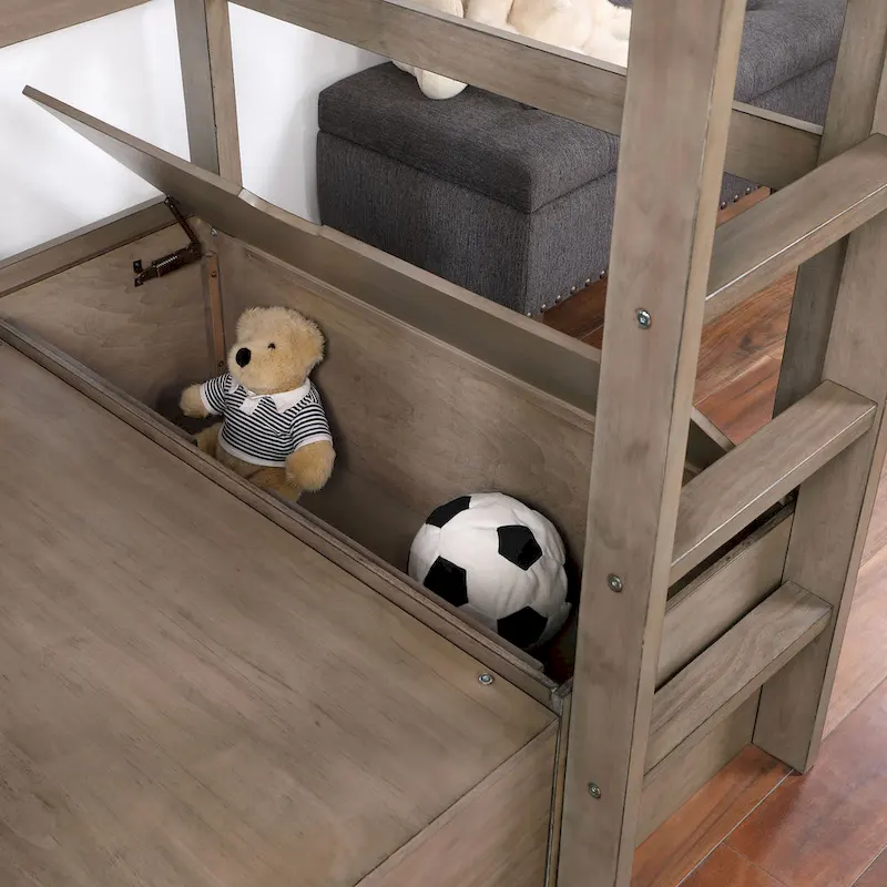 Solid Wood Twin Size Loft Bed with Workstation & Hidden Storage | Kids & Teen