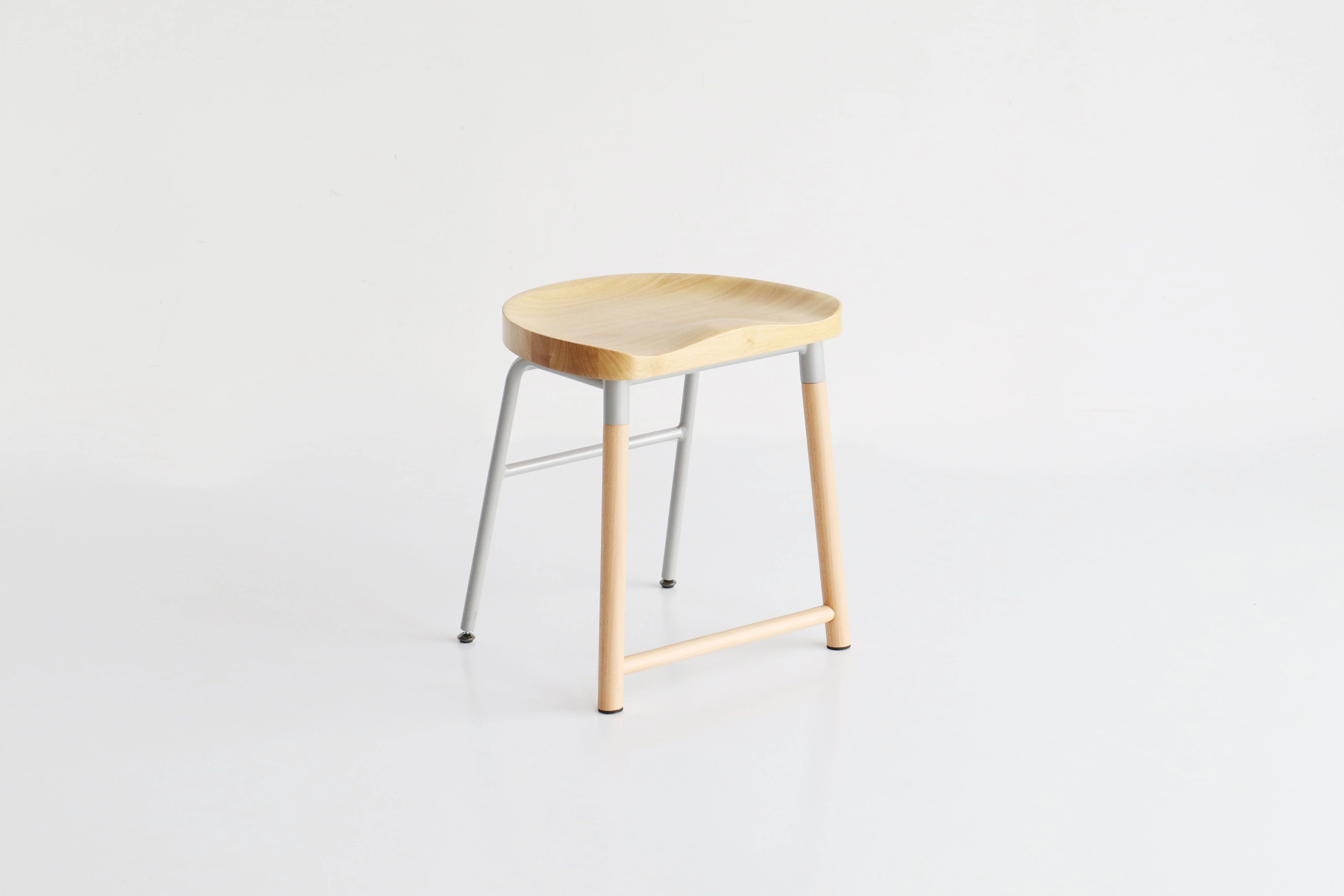 Gray Low Upholstered Stool