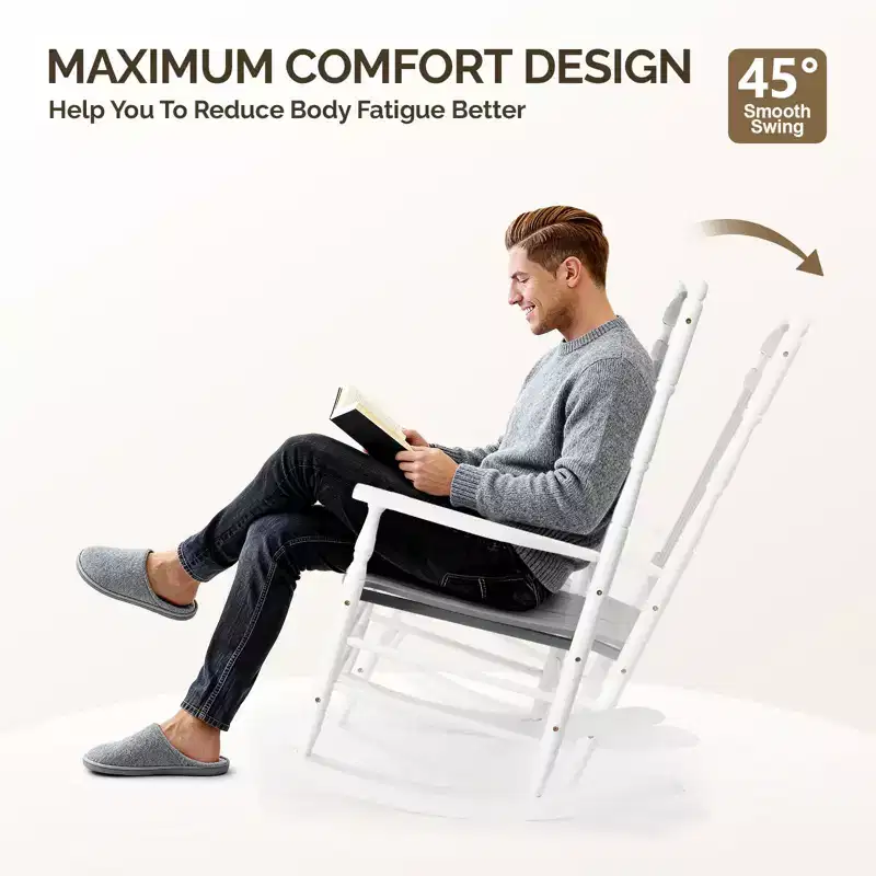 Karl Home | Classic Solid Wood Patio Rocking Chair