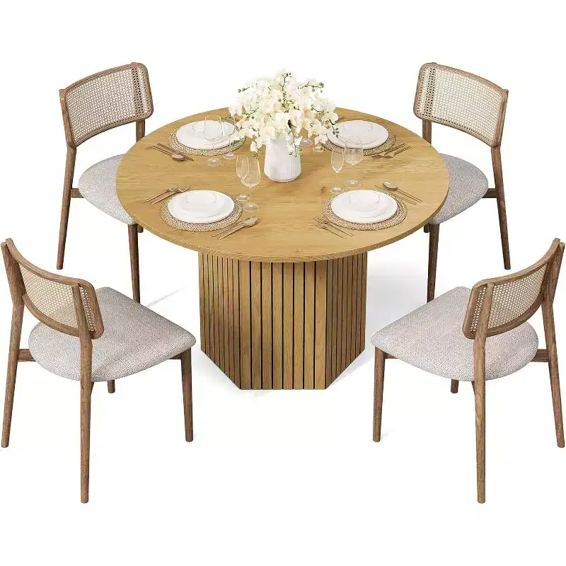 Round Wood Dining Table 47'' diameter Seats 4
