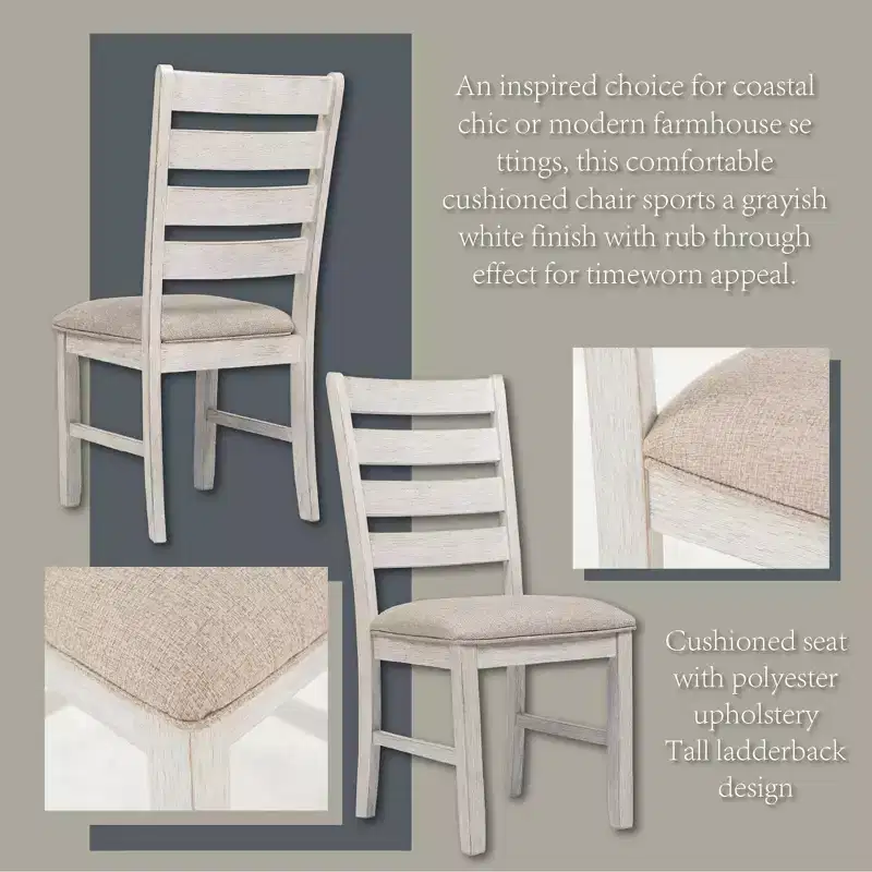 Signature Design by Ashley Set of 7 Skempton Dining Room Table Set Light Brown: Modern 6-Seater Rectangle Non-Extension