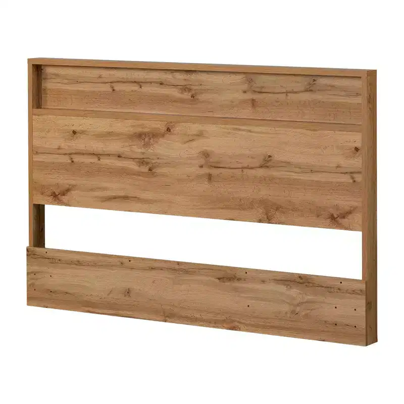 Queen Headboard with Storage Shelf - Modern Particle Board