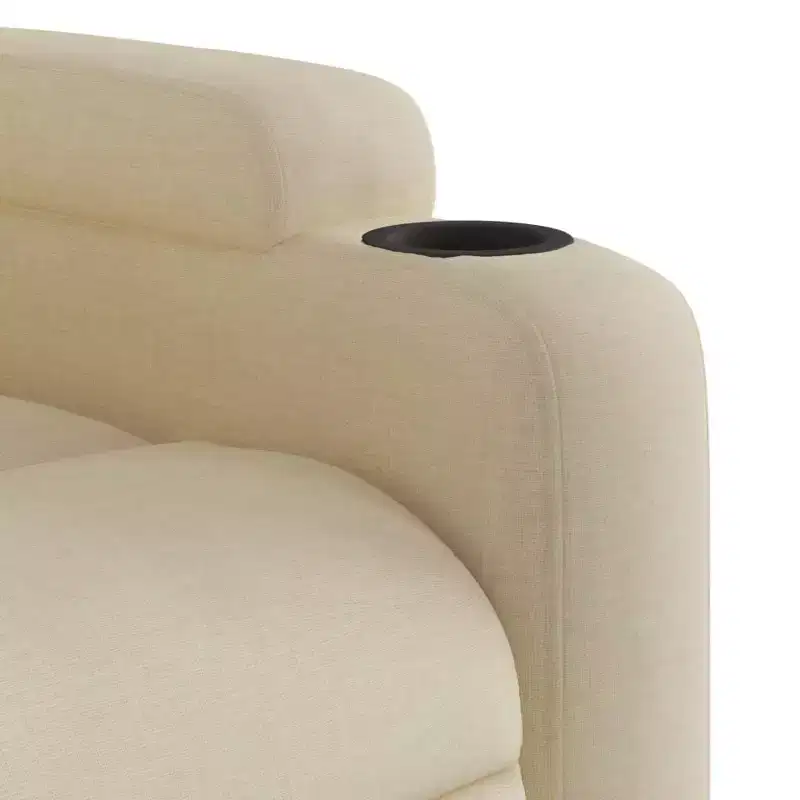 vidaXL Cream Fabric Recliner Chair - 6-Point Vibration Massage, Adjustable Back & Footrest