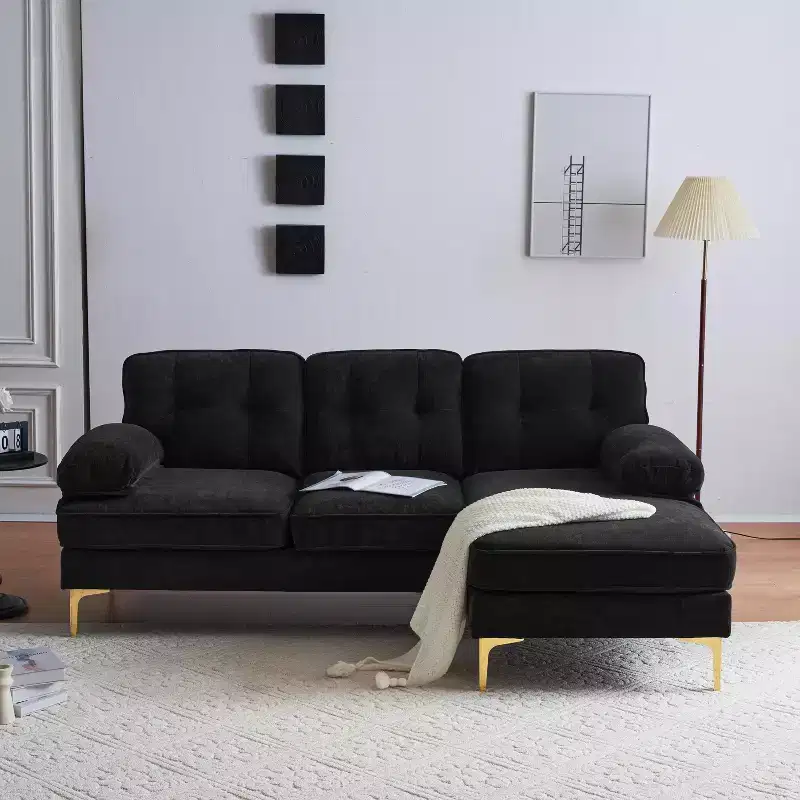 83 Modern Velvet Upholstered Sectional Sofas Couch-ModernLuxe