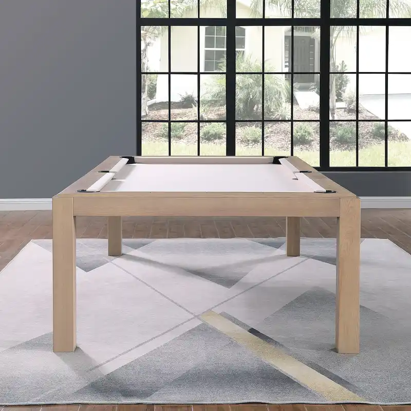 Olivia 8ft Driftwood Ash Billiard Slate Pool Table with Dining Top