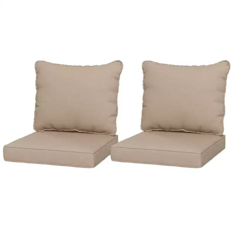 4 Patio Chair Cushions with Seat & Backrest, Fade Resistant Seat Replacement Cushion Set