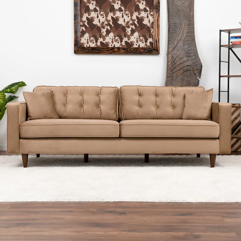 Mid Century Modern Velvet Sofa