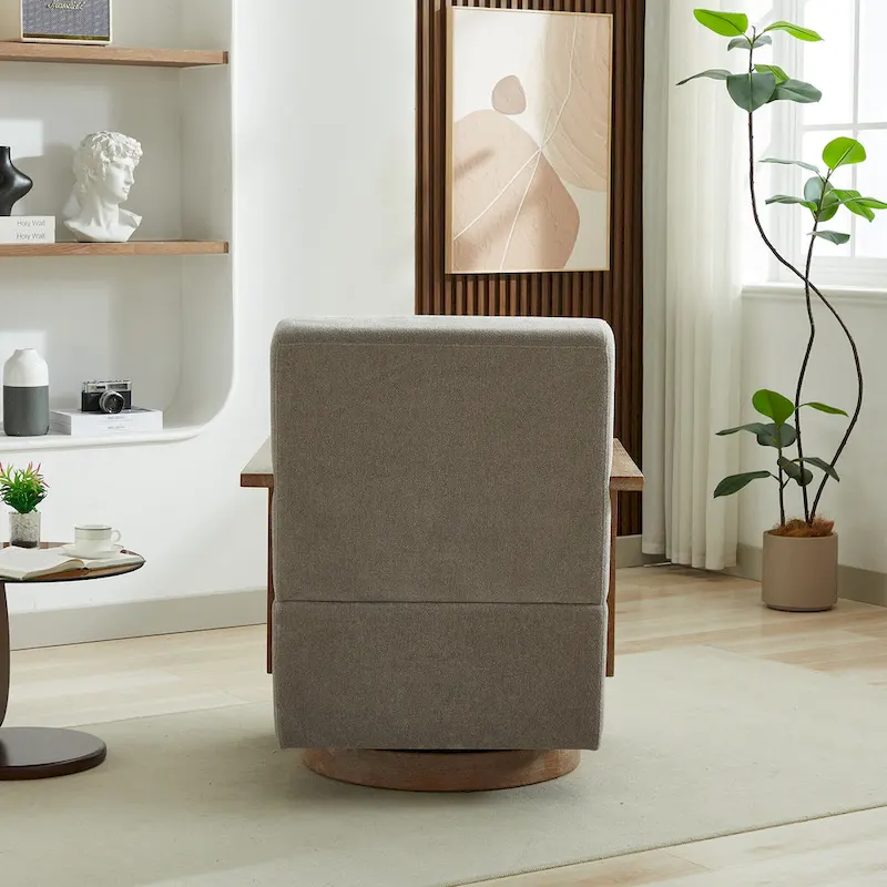 30.31 Linen Blend Upholstered 360 Swivel Accent Chair