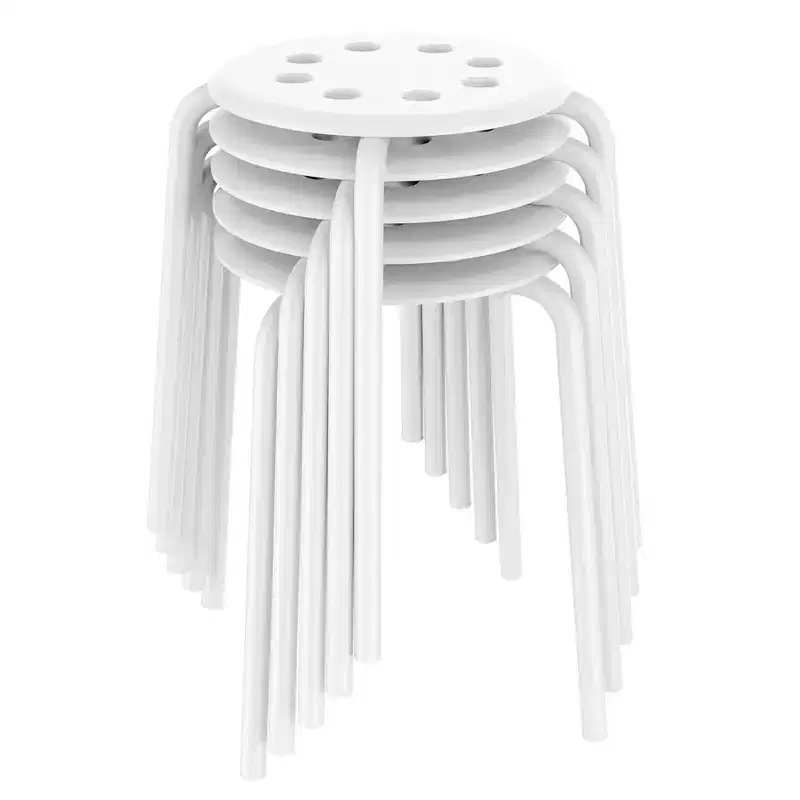 Portable 5 x Plastic Stack Stools Backless Classroom Seating