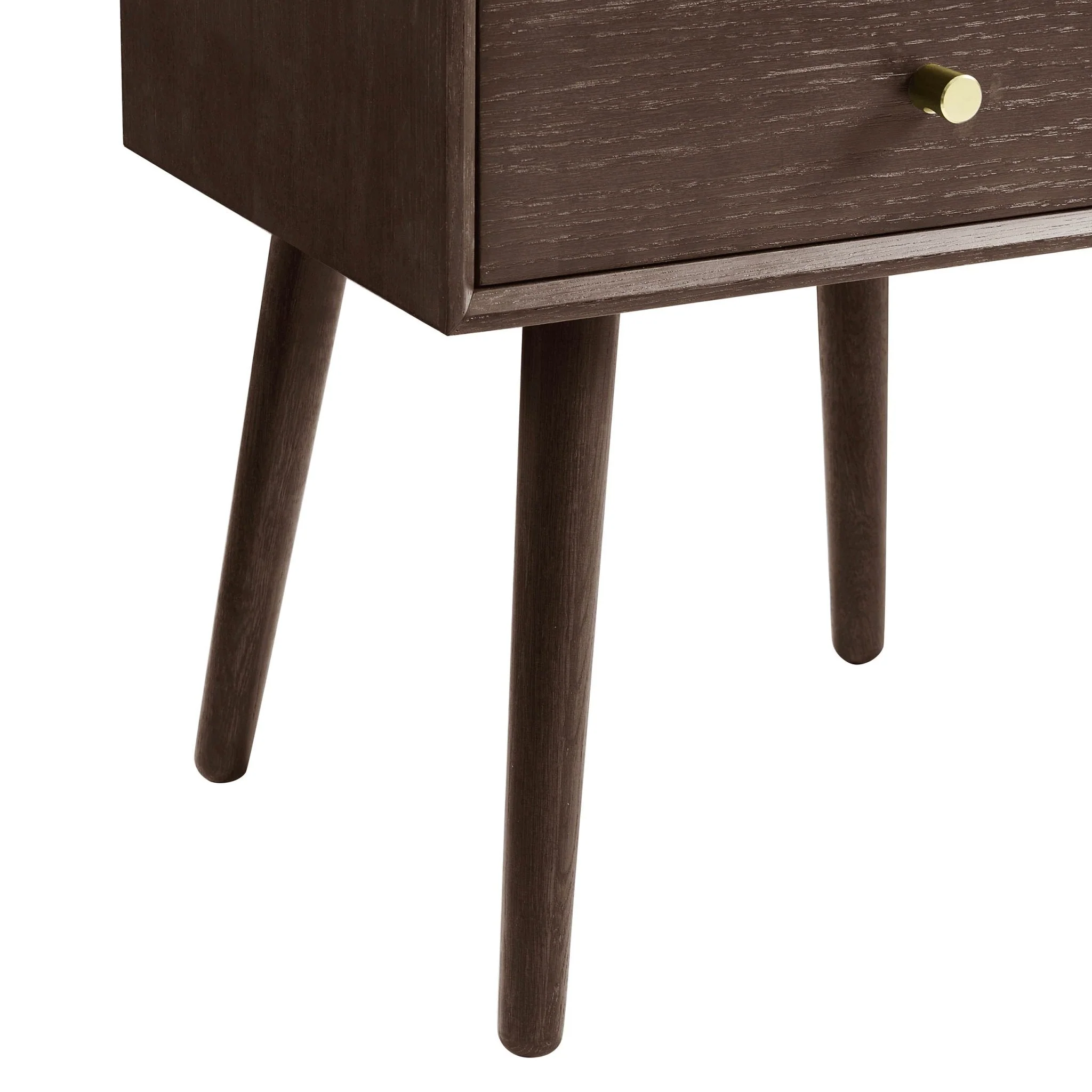 Oak 2 Drawer Bedside Table - Walnut
