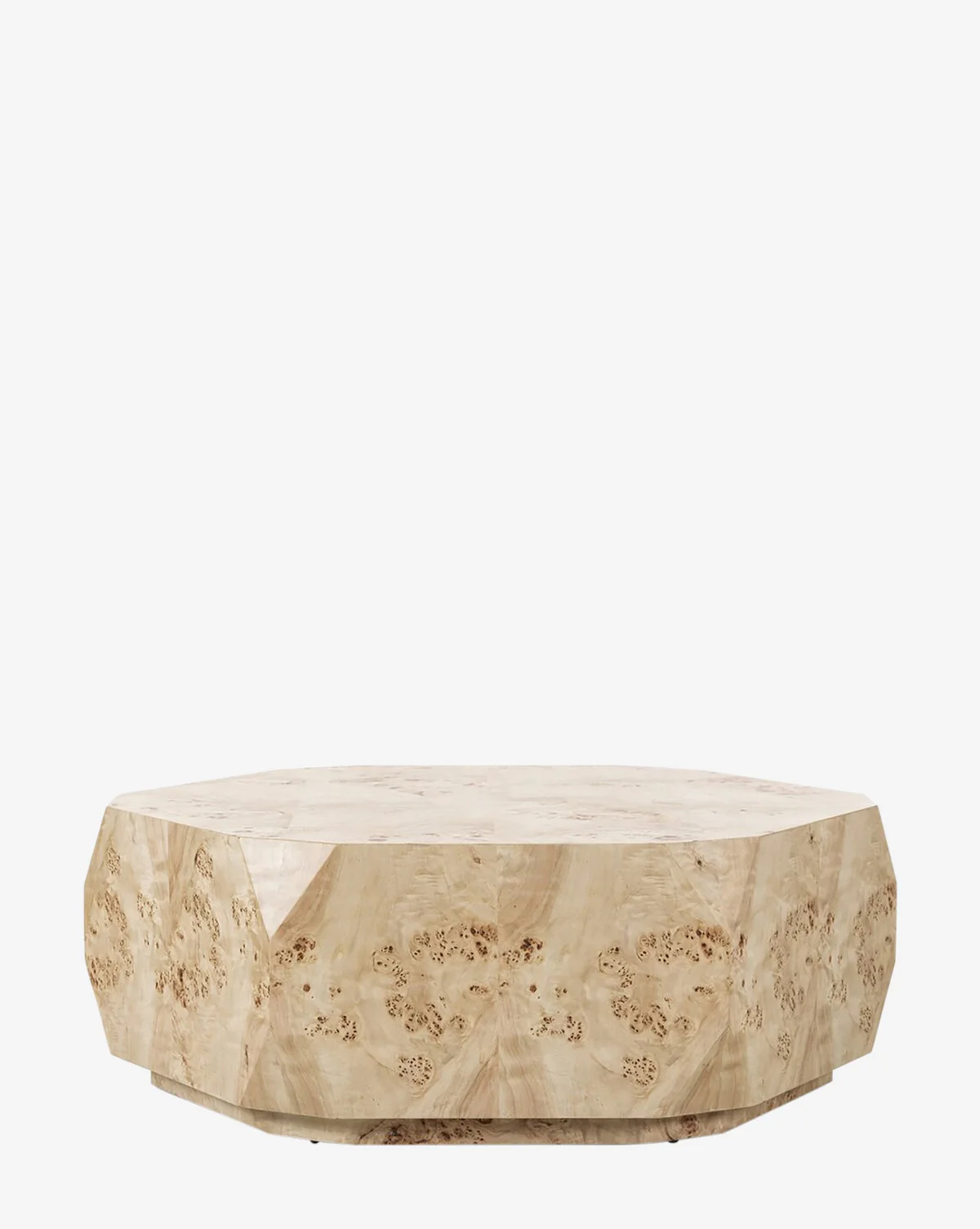 Contemporary Poplar Burl Coffee Table with Rich Texture & Bold Presence for Living Room
