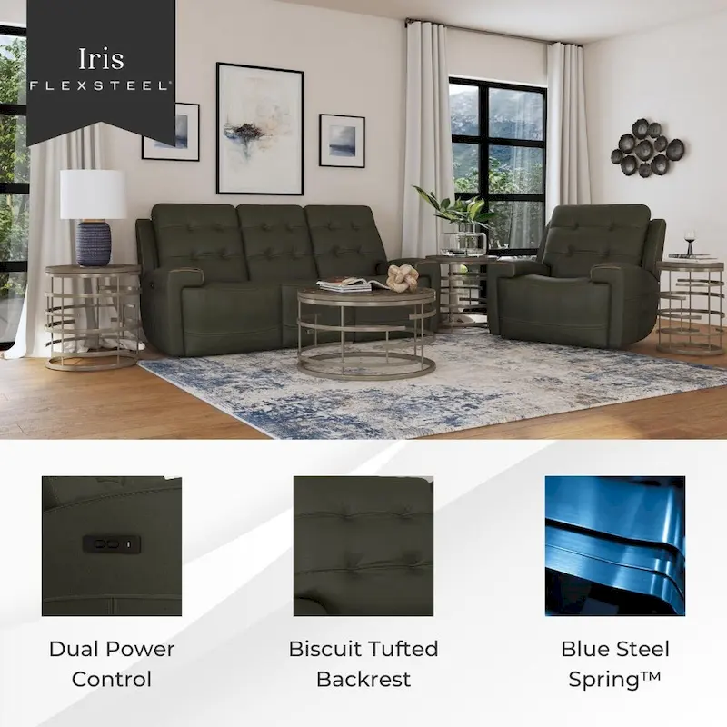 Top Grain Leather Power Reclining Sofa with Power Headrests and Zero Gravity