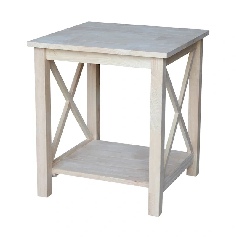 Solid Wood End Table, Classic Hampton Style Accent Side Table for Living Room or Bedroom