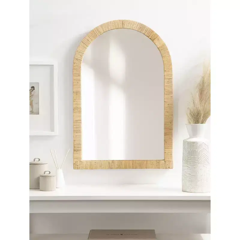 Arch Framed Wall Mirror 20x30 Natural
