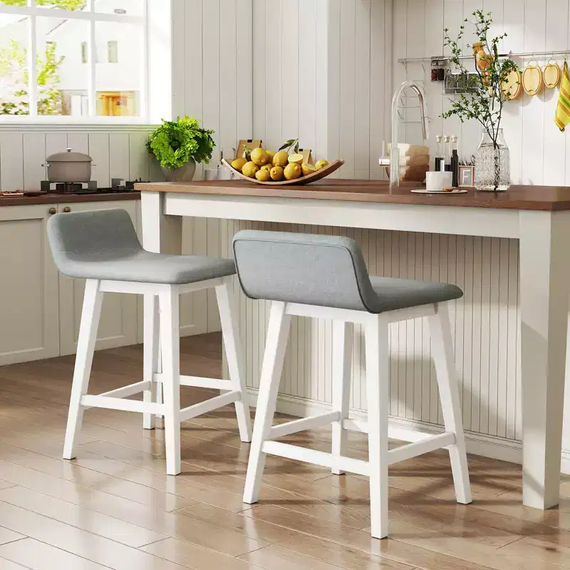 Set of 2 Upholstered Barstools 24