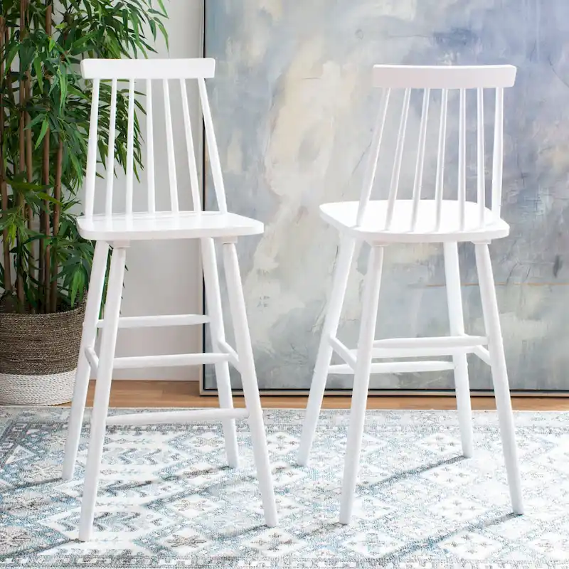 SAFAVIEH Texie 30-In. Spindle Farmhouse Bar Stool (Set of 2) - 19.3 x 20.9 x 44.2 - 19Wx21Dx45H