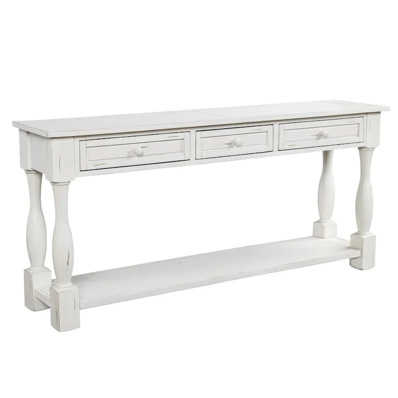 Nestfair 64 in. W Console Table with Drawers and Shelf