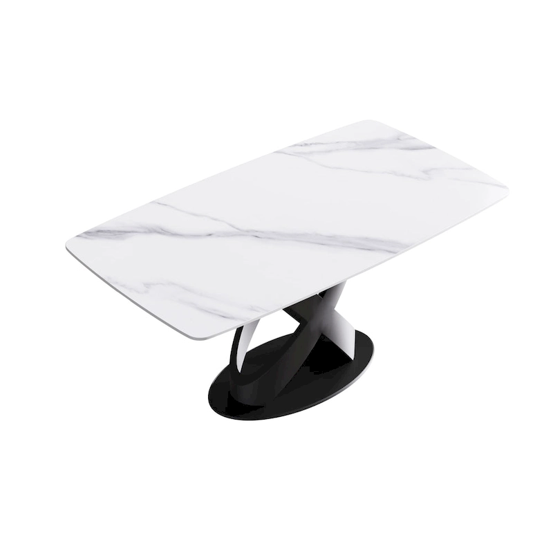 63 inch Modern White Rectangular Dining Table