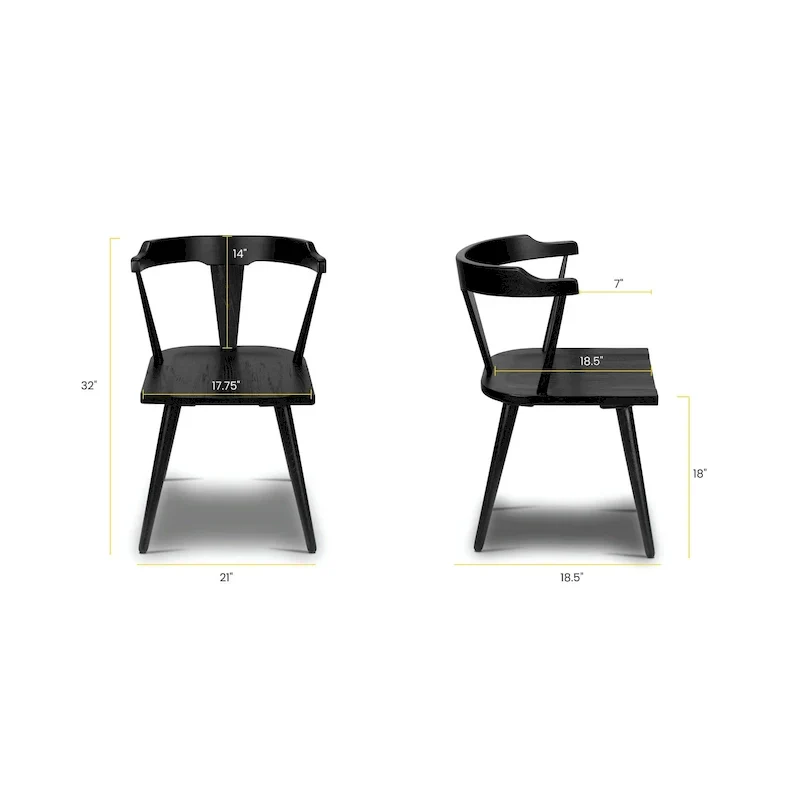 Poly & Bark Enzo Dining Chair - Solid Oak Wood