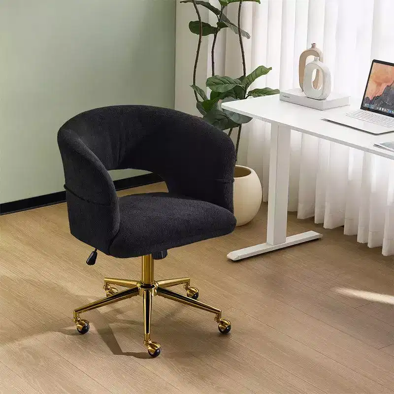 | 25.1 Inch Velvet Ring Backrest Swivel Office Chair