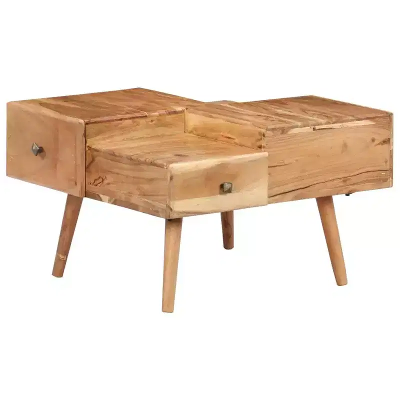 vidaXL Coffee Table 27.5x23.6x16.5 Solid Acacia and Engineered Wood