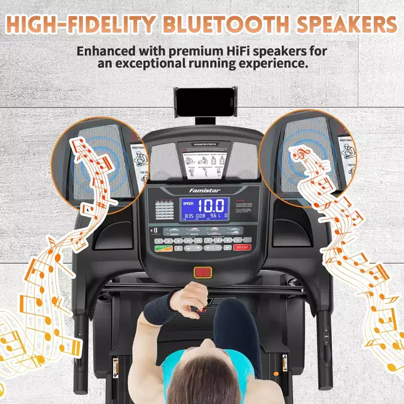Dual Motor 5HP Folding Electric Treadmill on Sale,Durable Running Machine with 20% Auto Incline,400LBS Capacity,Compact Walking Pad Treadmill