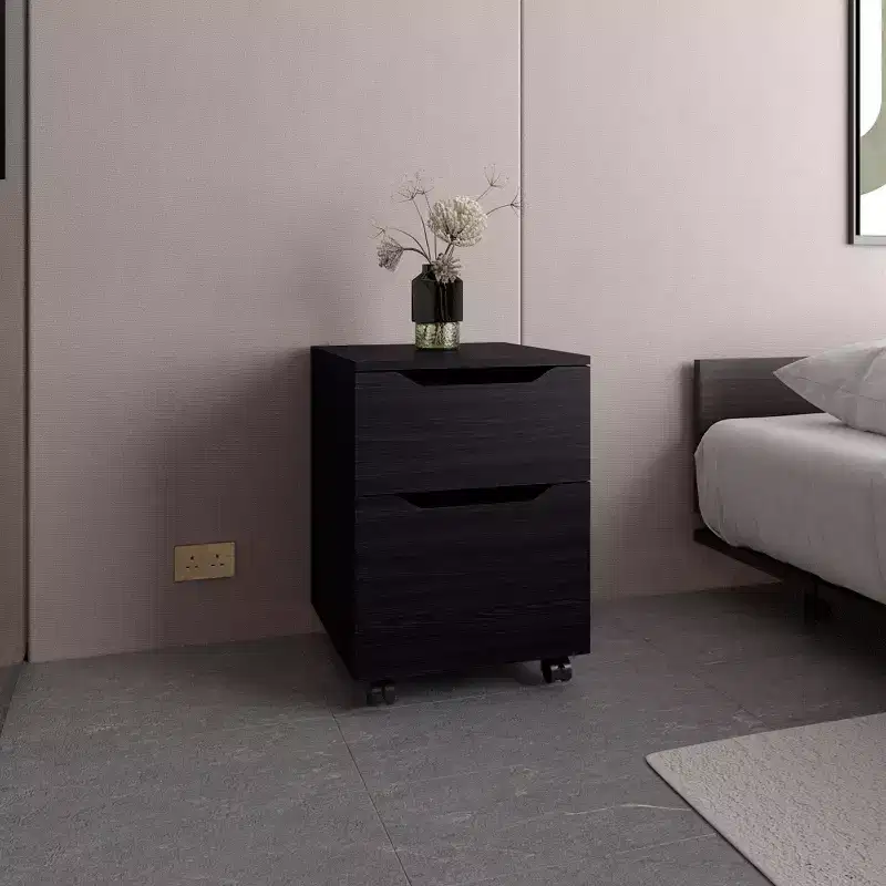 Open Shelf Modern Nightstand for Bedroom and Living Room