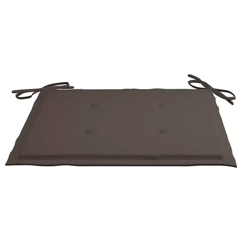 vidaXL 2X Solid Acacia Wood Patio Chairs with Taupe Cushions - Foldable Garden, Terrace and Patio Seating