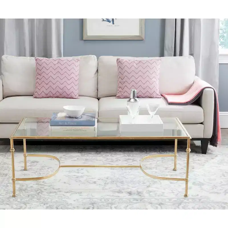 Lucille Coffee Table - Gold/Glass - Safavieh