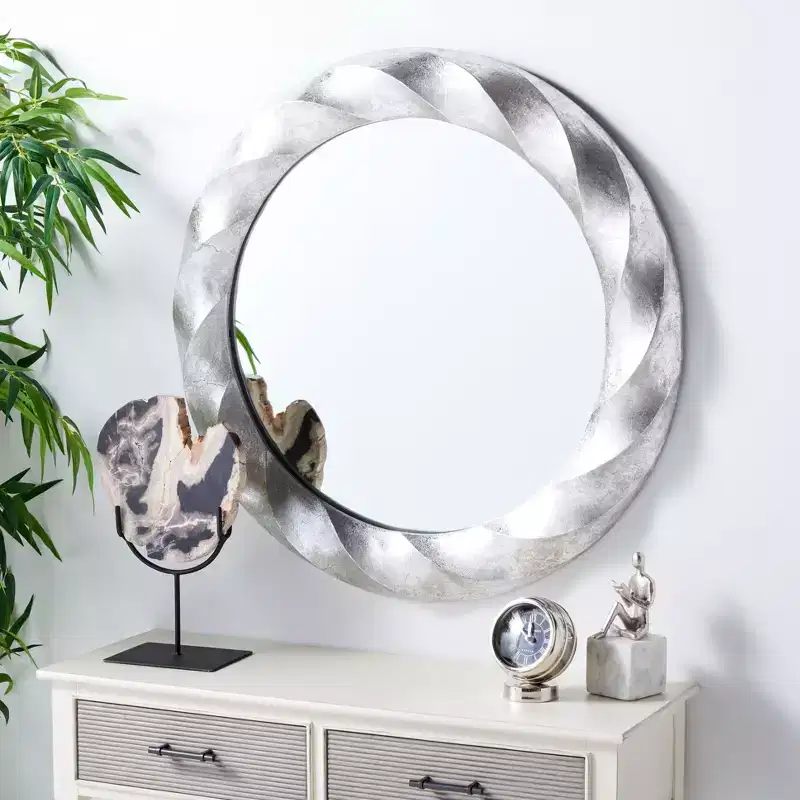 Winterrose Mirror - 33 x 33 - MRR3059 - Silver - Safavieh