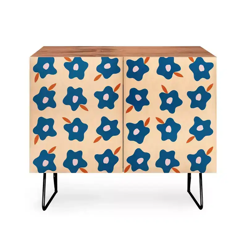 Maritza Lisa Wonky Spring Flowers Credenza - Deny Designs